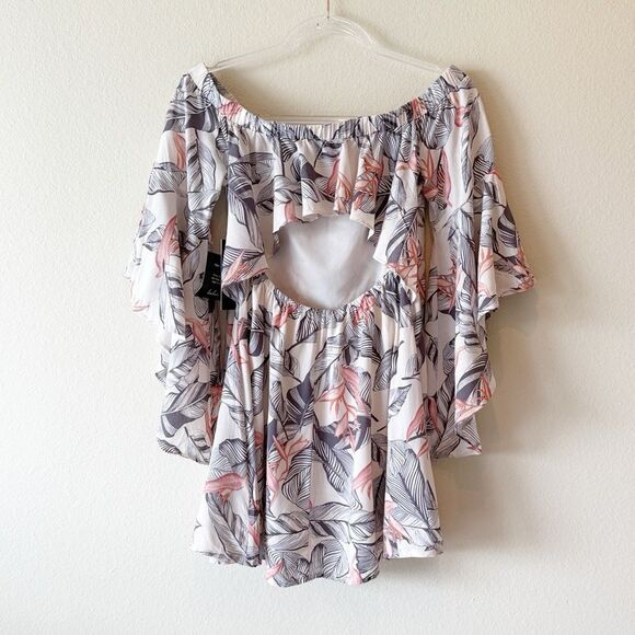 Lulus Sun Drenched Daydream Beige Floral Print Off the Shoulder Dress - Picture 9 of 14